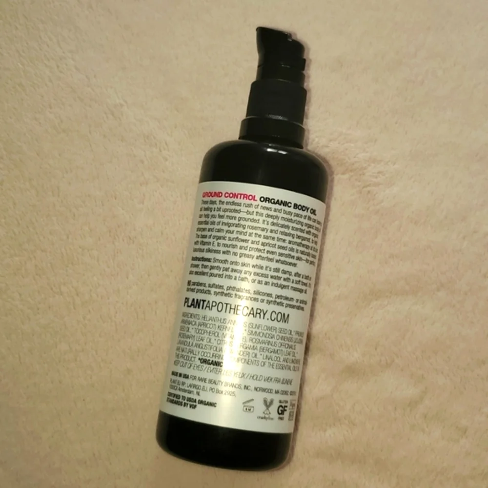 PLANT Apothecary GROUND CONTROL Organic Body Oil Bergamot & Rosemary